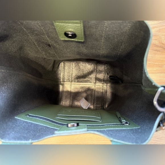 Botkier New York Womens Sutton Place Convertible Leather Shopper Tote Army Green - Picture 4 of 5